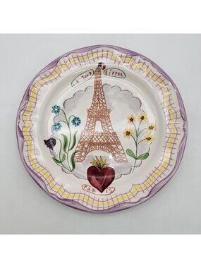 Anthropologie Nathalie Lete Paris Eiffel Tower Dinner Plate